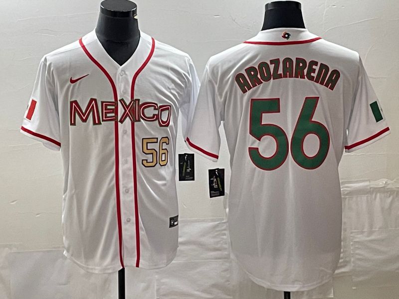 Men 2023 World Cub Mexico #56 Arozarena White green Nike MLB Jersey 2->more jerseys->MLB Jersey